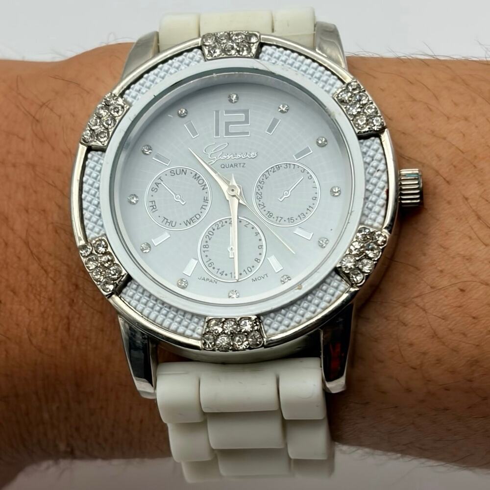 Silver & White Geneva Men’s Watch